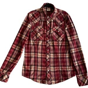 True religion men’s flannel long sleeve shirt  pearl snap buttons size 2X